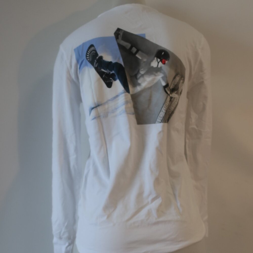 Mens Neil Barrett White Multi (Item-416) Snowboarder Zeus Graphic T-Shirt XS